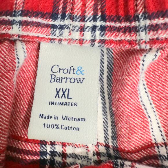Croft & Barrow 2 pc Flannel Pajamas Woman XXL Button Top Drawstring Elas Waist - Picture 2 of 16